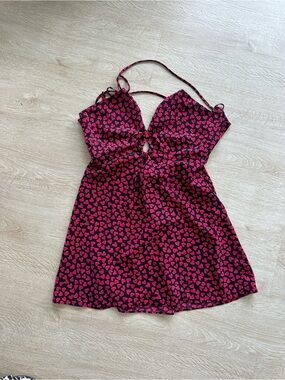 Victoria's Secret Black Mini Dress with Pink Heart Print